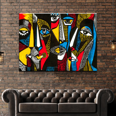 African Women Abstract Canvas Wall Art | AlphaWallArt