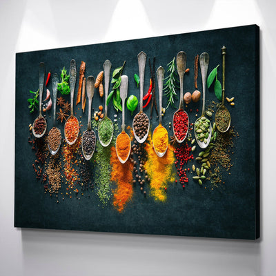 Herbs Spices Kitchen Canvas Wall Art - AlphaWallArtCo
