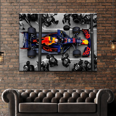 Formula One Pit Stop Canvas Wall Art - AlphaWallArtCo