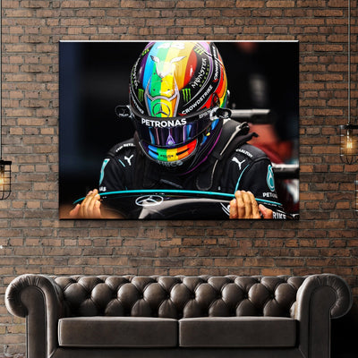 Lewis Hamilton Mercedes F1 Canvas Wall Art - AlphaWallArtCo