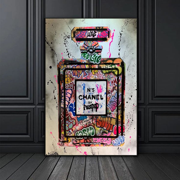 Chanel No. 5 Perfume pop art by Octavian Mielu