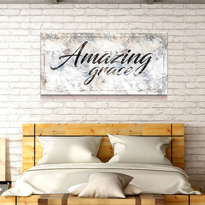 Amazing Grace Canvas Wall Art | Bedroom Decor | AlphaWallArtCo