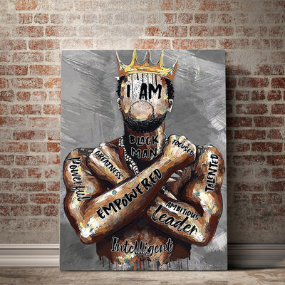 I Am A Black Man Canvas Wall Art - AlphaWallArtCo