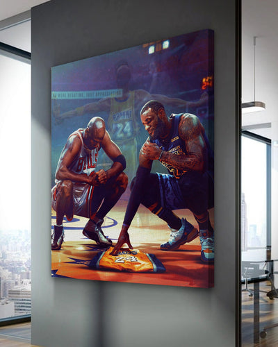 RIP Kobe NBA Stars Abstract Canvas Wall Art - NBA Canvas - AlphaWallArtCo