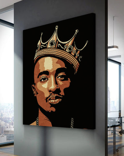 Tupac Shakur The King Canvas Wall Art - Hip Hop Art - AlphaWallArt