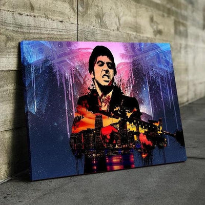 Scarface Al Pacino Abstract Canvas Wall Art | Scarface Poster | AlphaWallArtCo