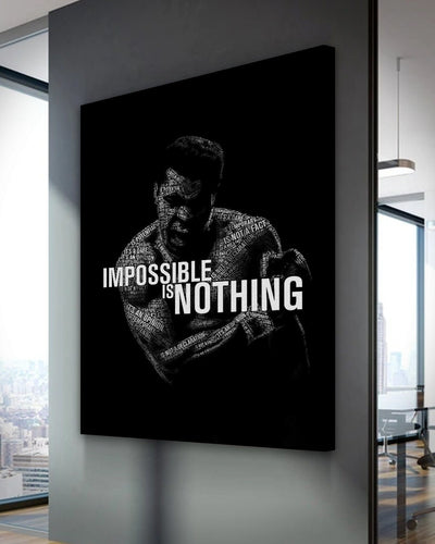 Impossible is Nothing Muhammad Ali Motivation Canvas Wall Art