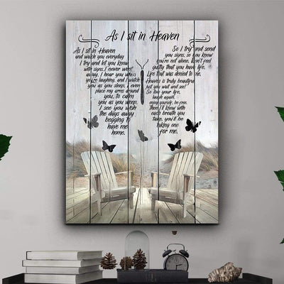 As I Sit In Heaven Canvas Remembrance Canvas Wall Art | AlphaWallArt