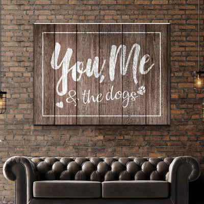 You, Me And The Dogs Canvas Art -  Bedroom Decor - AlphaWallArtCo