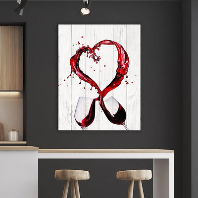 Wine Heart Kitchen And Dining Room Canvas Wall Art - AlphaWallArtCo