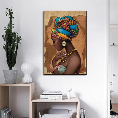 African Queen Canvas Wall Art - AlphaWallArtCo